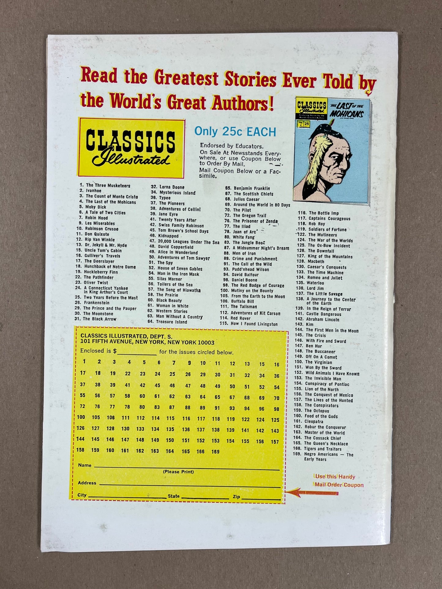 CLASSICS ILLUSTRATED #124 HRN 169 - FN+ - THE WAR OF THE WORLDS - GILBERTON