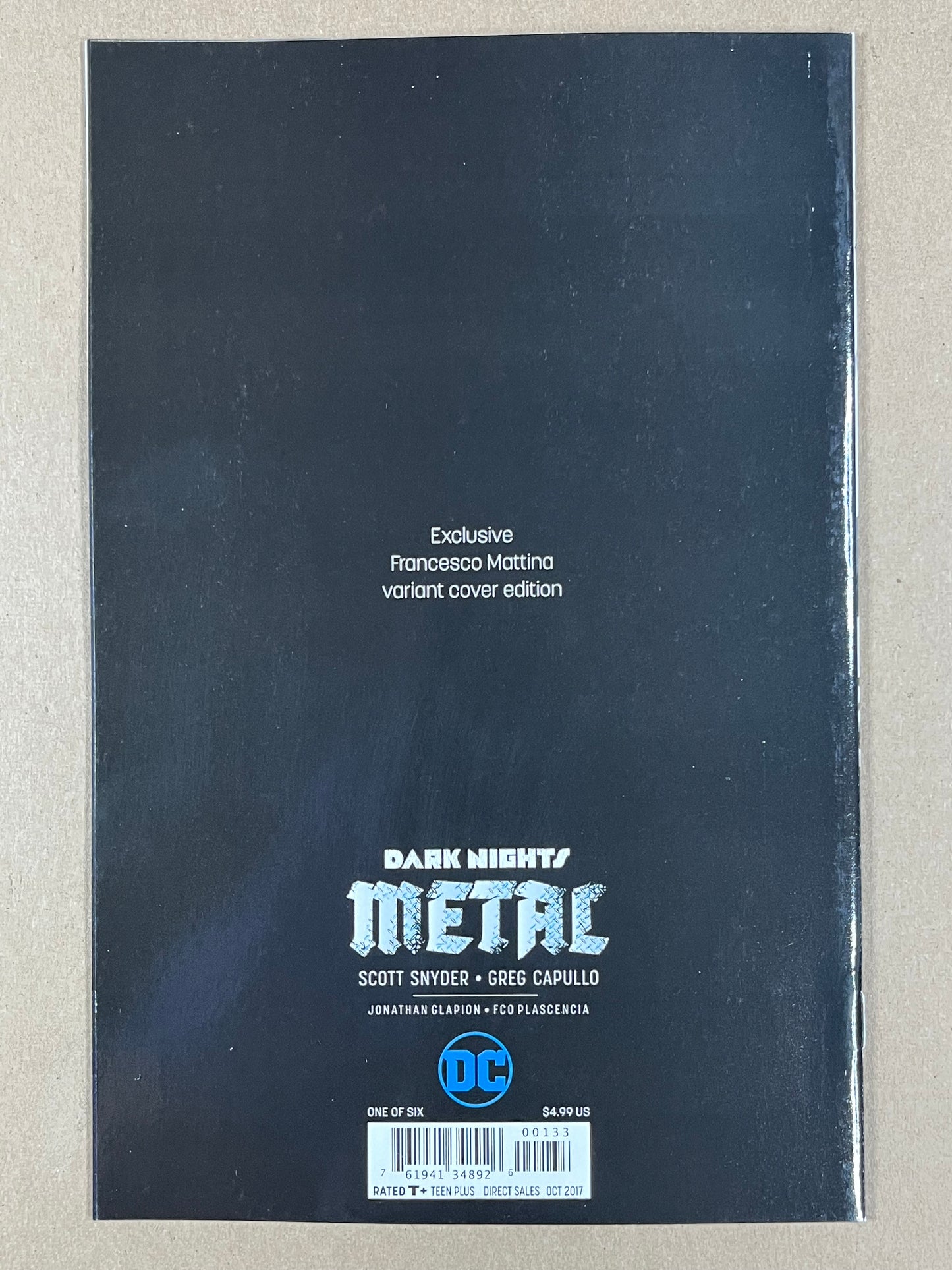 DARK NIGHTS: METAL #1 - 2017 - NM- - FRANCESCO MATTINA VIRGIN SKETCH VARIANT - DC