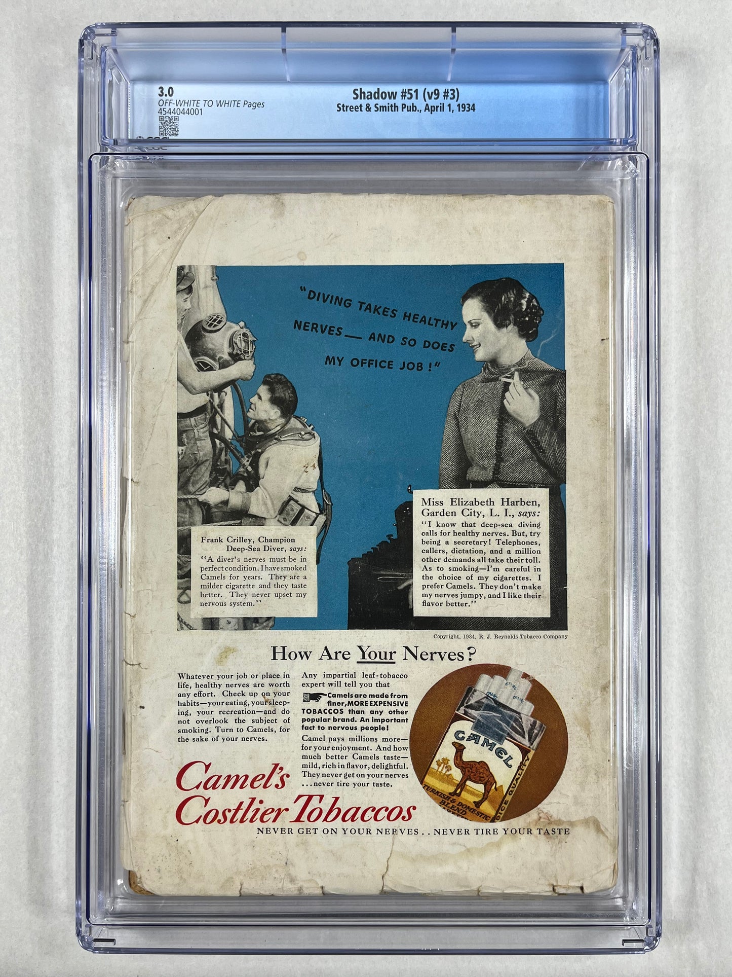 SHADOW #51 (v9 #3) CGC 3.0 - 1934 - GEORGE ROZEN COVER - STREET & SMITH PUB. - GOLDEN AGE - PULP MAGAZINE