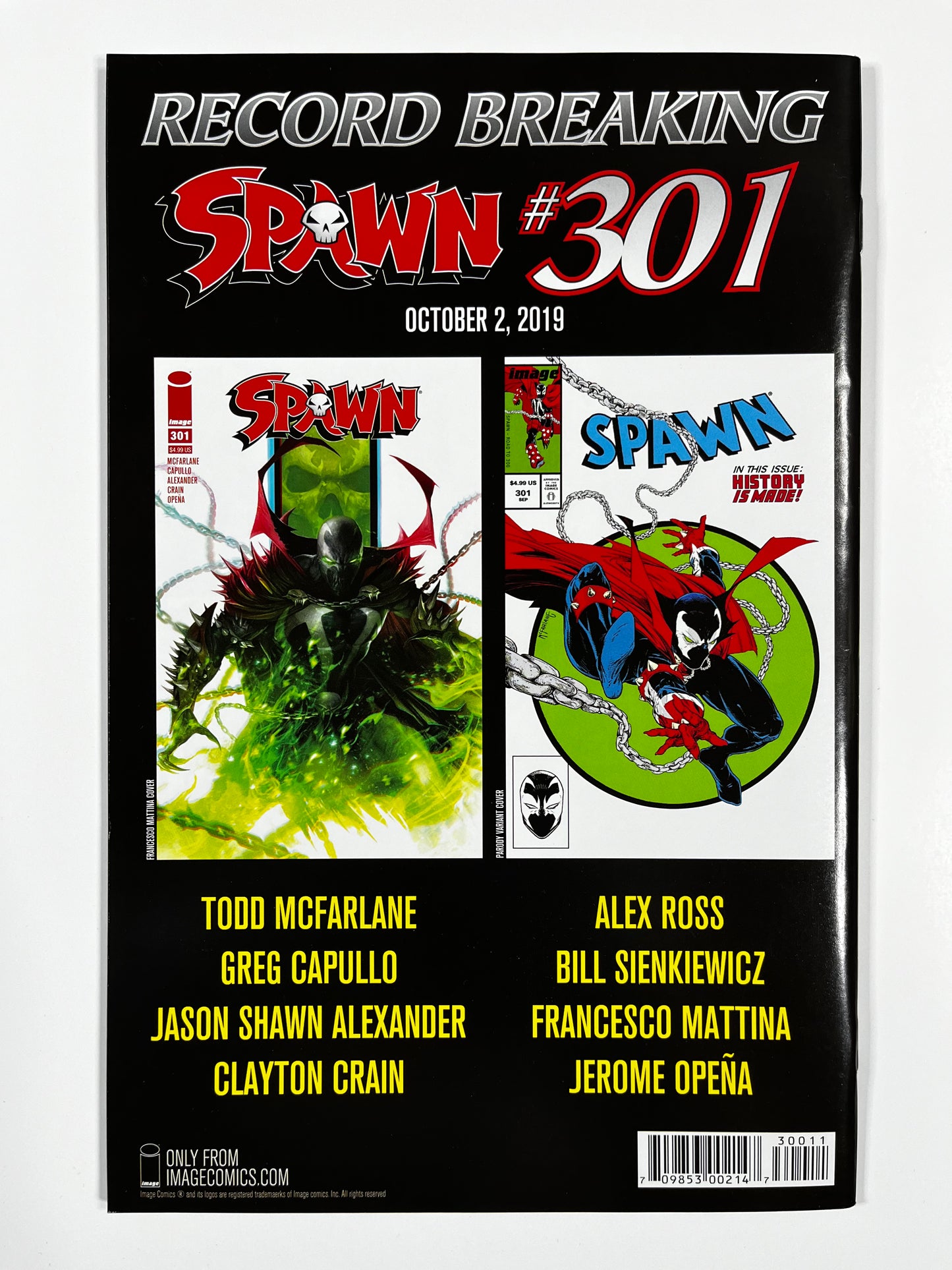 SPAWN #300 - 2019 - VF+ - 1ST PRINT - 300TH ANNIVERSARY ISSUE - IMAGE COMICS