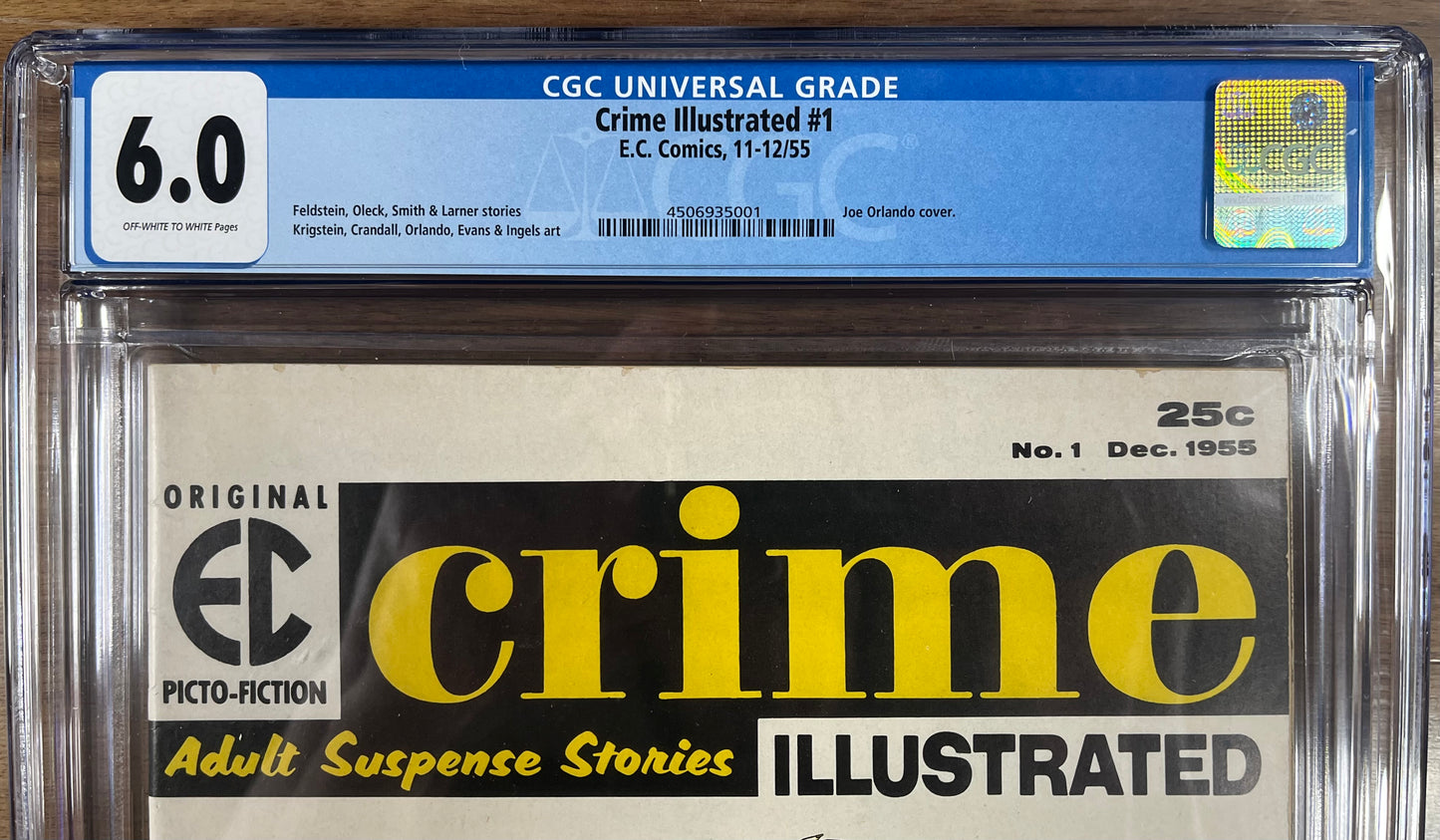 CRIME ILLUSTRATED #1 CGC 6.0 - 1955 - JOE ORLANDO COVER - E.C. COMICS - GOLDEN AGE - MAGAZINE