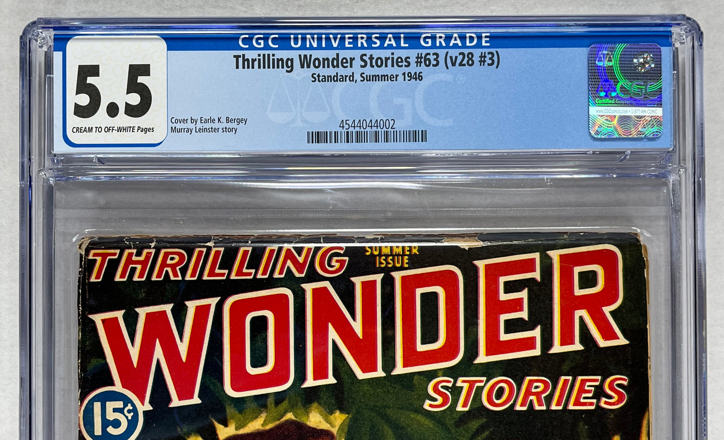 THRILLING WONDER STORIES #63 (v28 #3) CGC 5.5 - 1946 - EARLE K. BERGEY COVER - STANDARD - GOLDEN AGE - PULP MAGAZINE