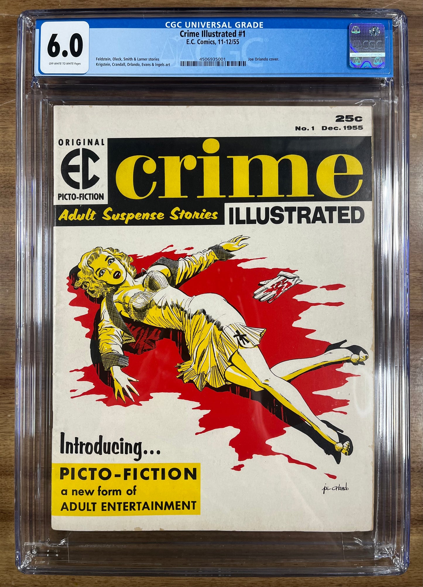 CRIME ILLUSTRATED #1 CGC 6.0 - 1955 - JOE ORLANDO COVER - E.C. COMICS - GOLDEN AGE - MAGAZINE