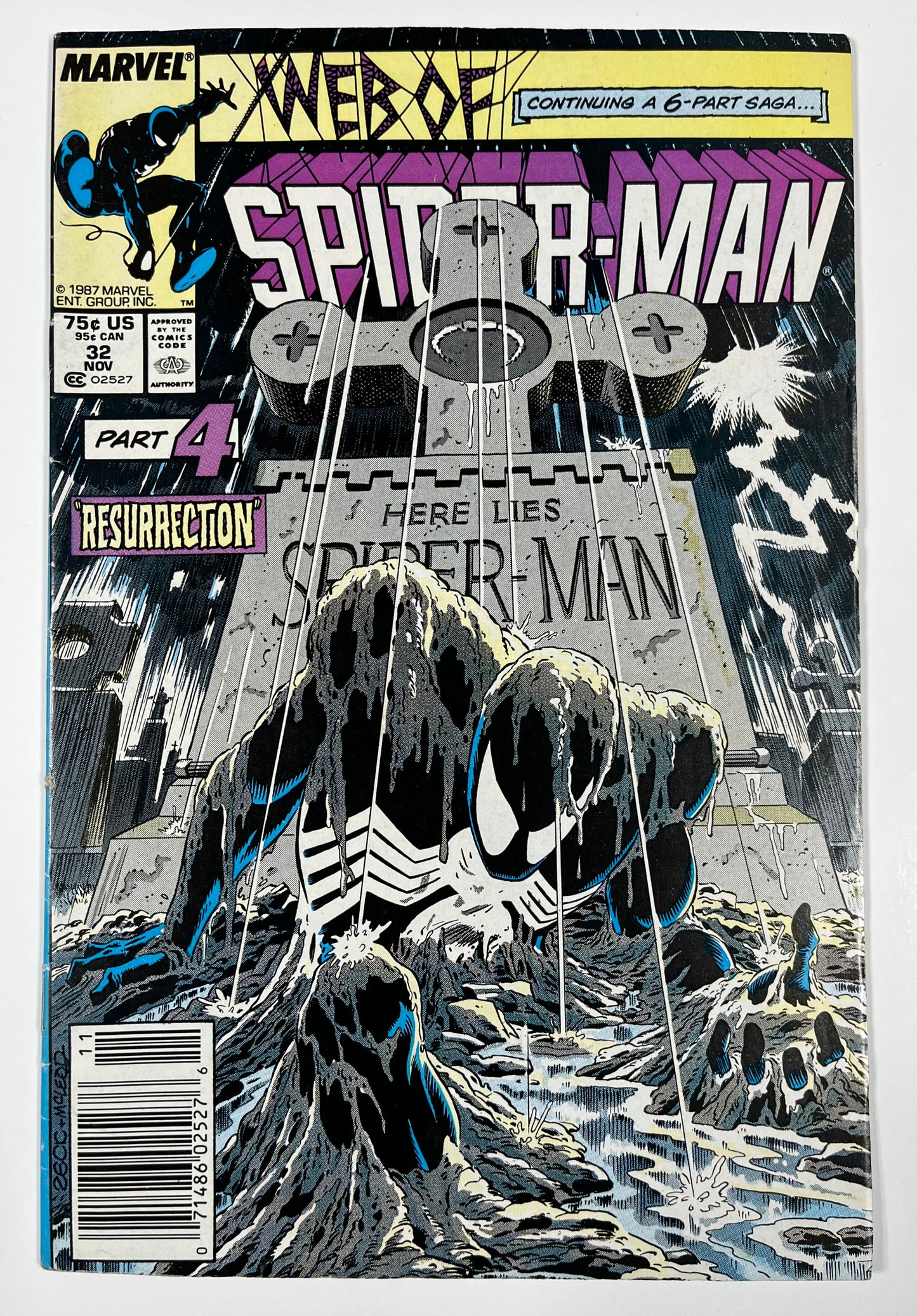WEB OF SPIDER-MAN #32 - NEWSSTAND EDITION - FN- - CLASSIC MIKE ZECK COVER