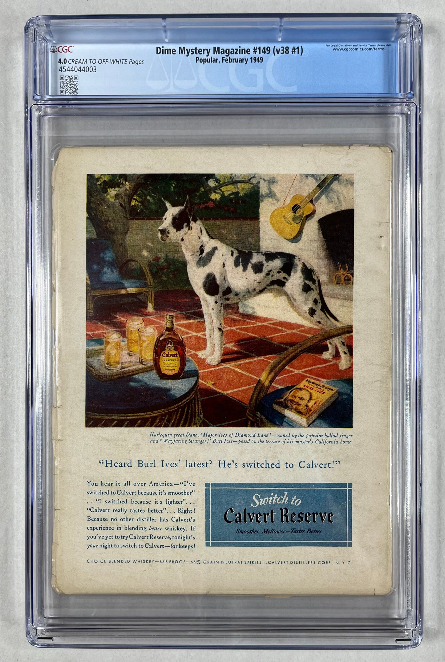 DIME MYSTERY MAGAZINE #149 (v38 #1) CGC 4.0 - 1949 - ALBERT DRAKE COVER - POPULAR - GOLDEN AGE - PULP MAGAZINE