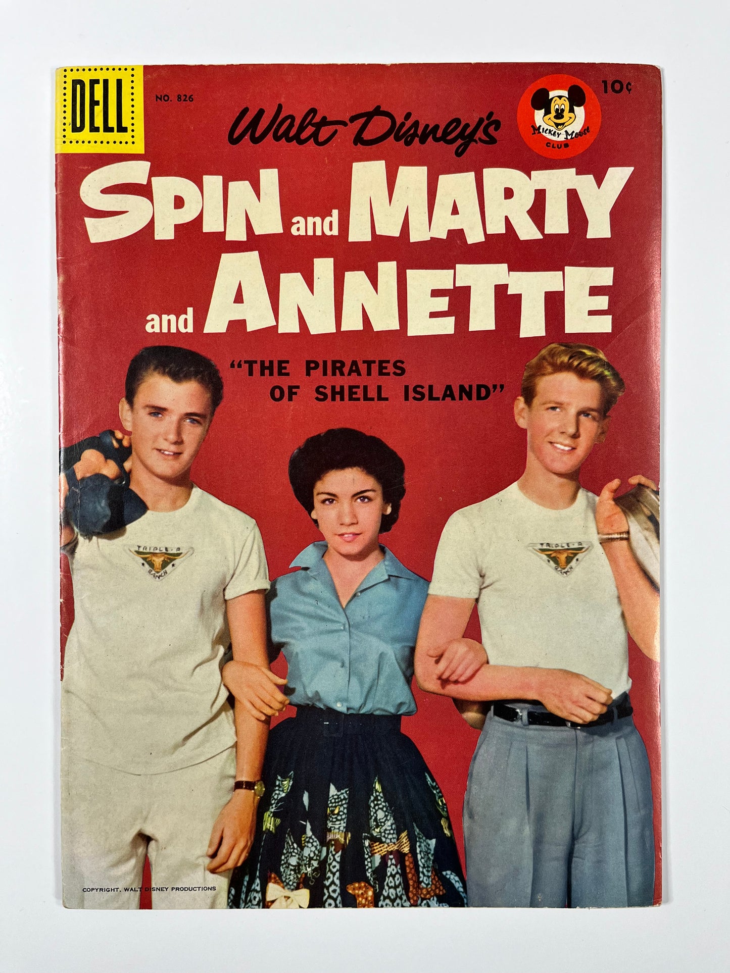 FOUR COLOR #826 - 1957 - VG+ - WALT DISNEY'S SPIN AND MARTY AND ANNETTE - SILVER AGE - DELL COMICS
