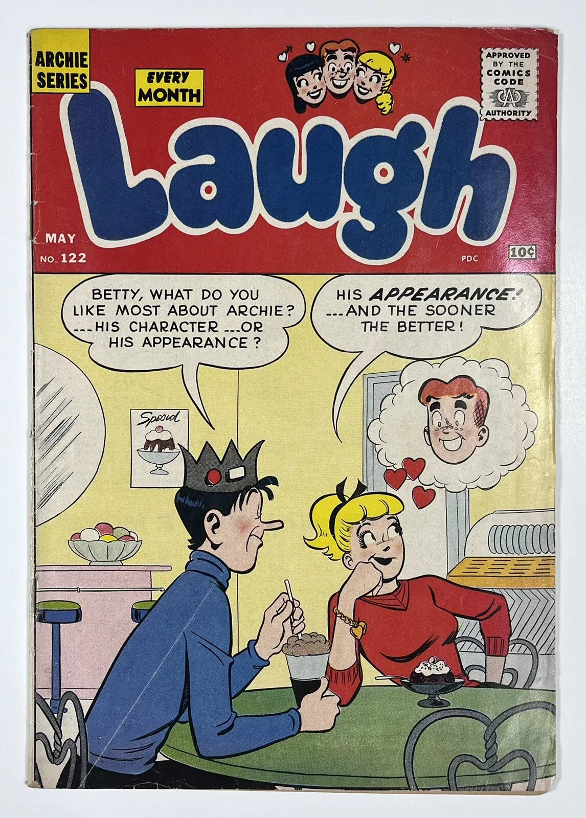 LAUGH #122 - 1961 - VG- - SILVER AGE - ARCHIE COMICS - JUGHEAD - BETTY & VERONICA