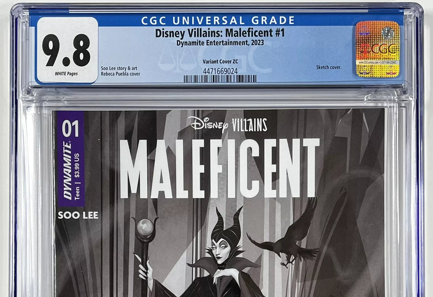 DISNEY VILLAINS: MALEFICENT #1 CGC 9.8 - 2023 - REBECA PUEBLA SKETCH VARIANT ZC