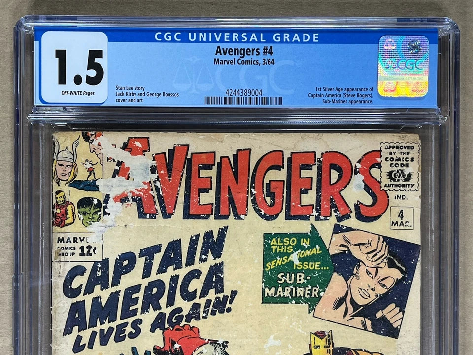 AVENGERS #4 CGC 1.5 - 1964 - 1ST SILVER AGE APPEARANCE OF CAPTAIN AMERICA