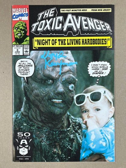 TOXIC AVENGER #3 - 1991 - VF- - SIGNED LLOYD KAUFMAN - MARVEL COMICS