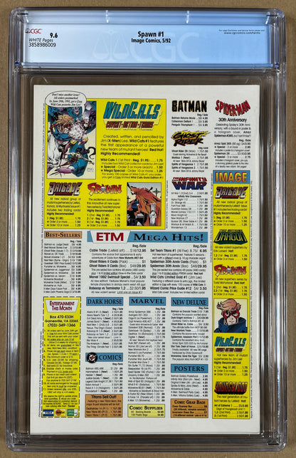 SPAWN #1 CGC 9.6 - 1992 - 1ST APPEARANCE OF SPAWN (AL SIMMONS) - IMAGE COMICS - TODD McFARLANE