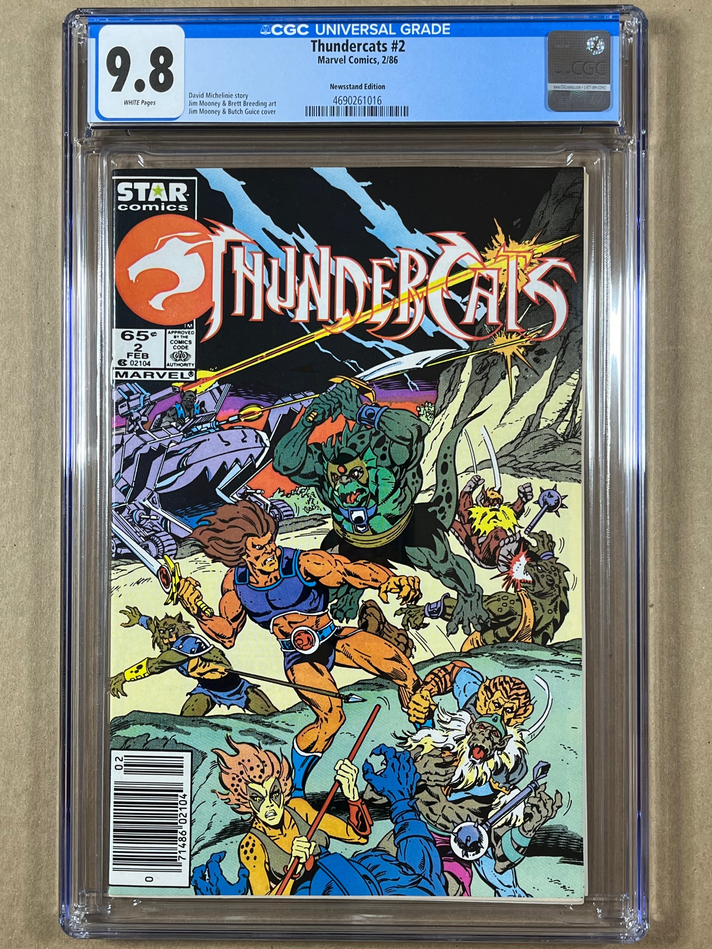THUNDERCATS #2 - CGC 9.8 - NEWSSTAND EDITION - 1986 - HIGHEST GRADED