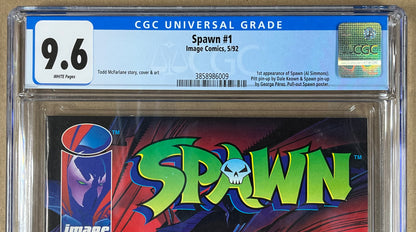 SPAWN #1 CGC 9.6 - 1992 - 1ST APPEARANCE OF SPAWN (AL SIMMONS) - IMAGE COMICS - TODD McFARLANE