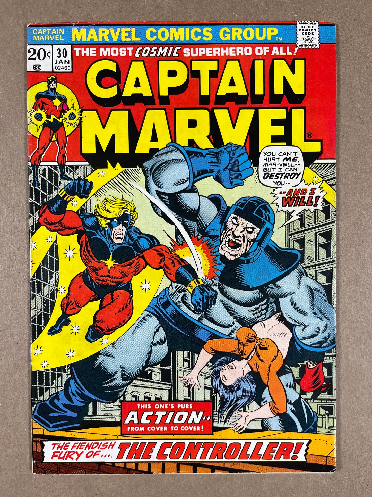 CAPTAIN MARVEL #30 - 1974 - FN- - THANOS APPEARANCE- MARVEL