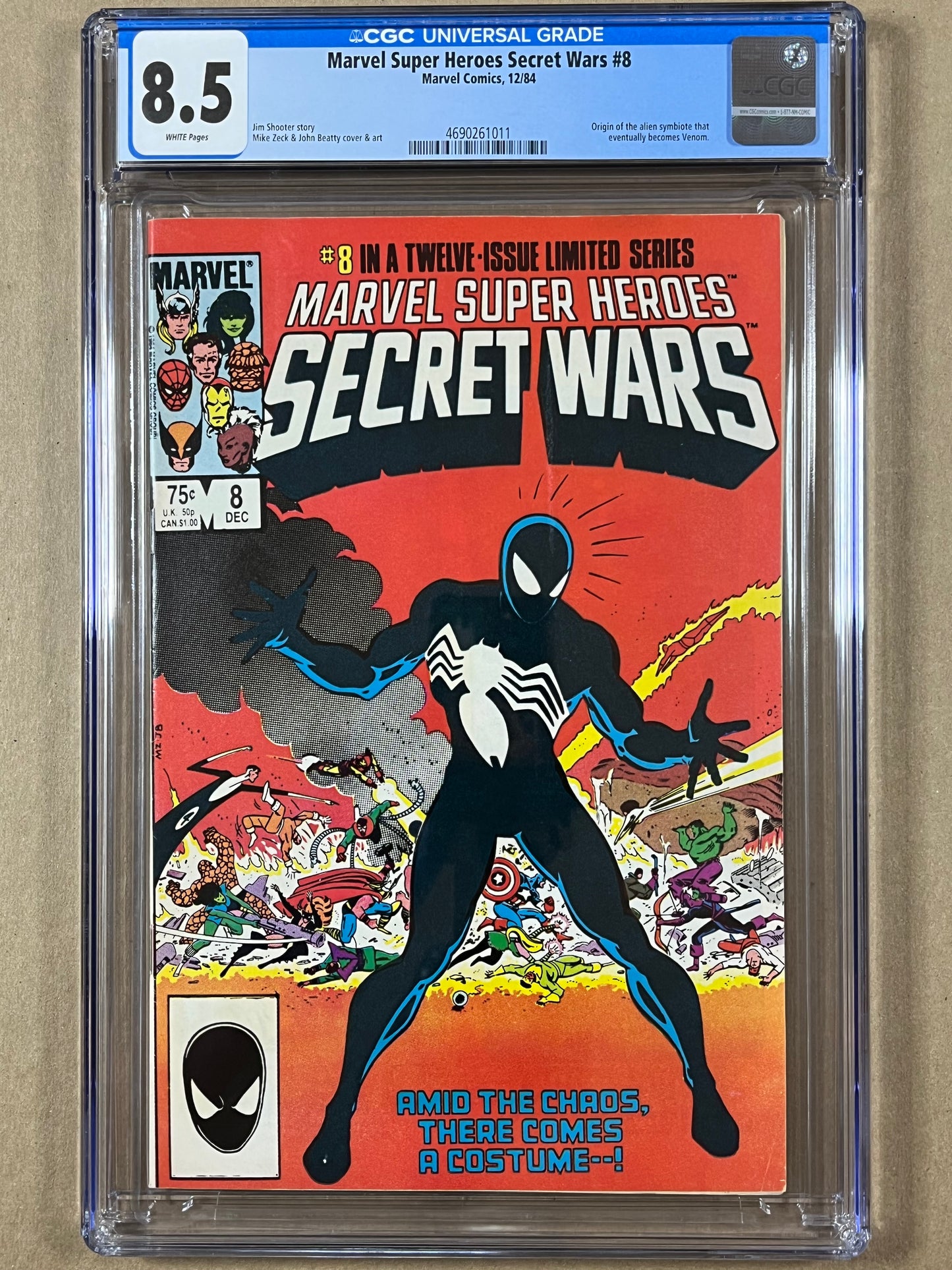 MARVEL SUPER HEROES SECRET WARS #8 CGC 8.5 - ORIGIN OF THE BLACK SUIT - 1984