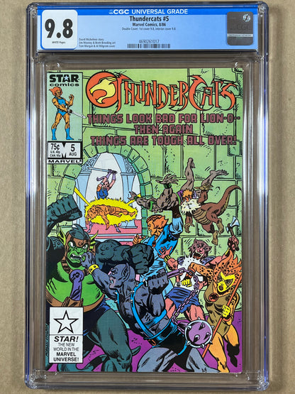 THUNDERCATS #5 - CGC 9.8 - DOUBLE COVER - DOUBLE 9.8 - 1986 - RARE