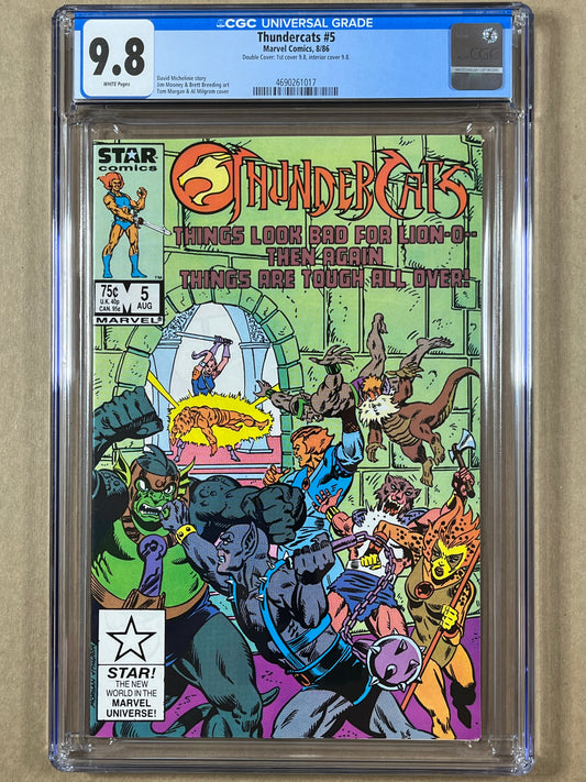 THUNDERCATS #5 - CGC 9.8 - DOUBLE COVER - DOUBLE 9.8 - 1986 - RARE