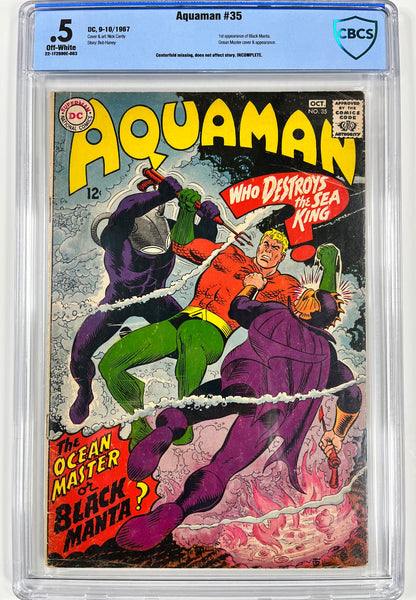 AQUAMAN #35 CBCS .5 - 1967 - 1ST APPEARANCE OF BLACK MANTA - SILVER AGE - DC COMICS