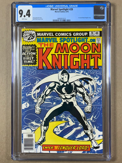 MARVEL SPOTLIGHT #28 - CGC 9.4 - 1ST SOLO MOON KNIGHT STORY - 1976 - HIGH GRADE