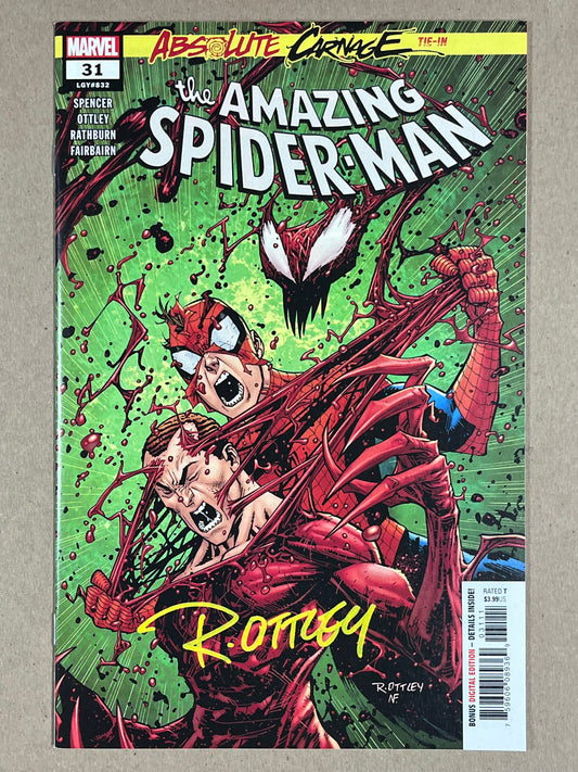 AMAZING SPIDER-MAN #31 - 2019 - NM- - SIGNED BY RYAN OTTLEY