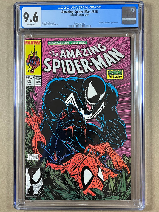 AMAZING SPIDER-MAN #316 - CGC 9.6 - TODD McFARLANE COVER & ART - 1986 - HIGH GRADE