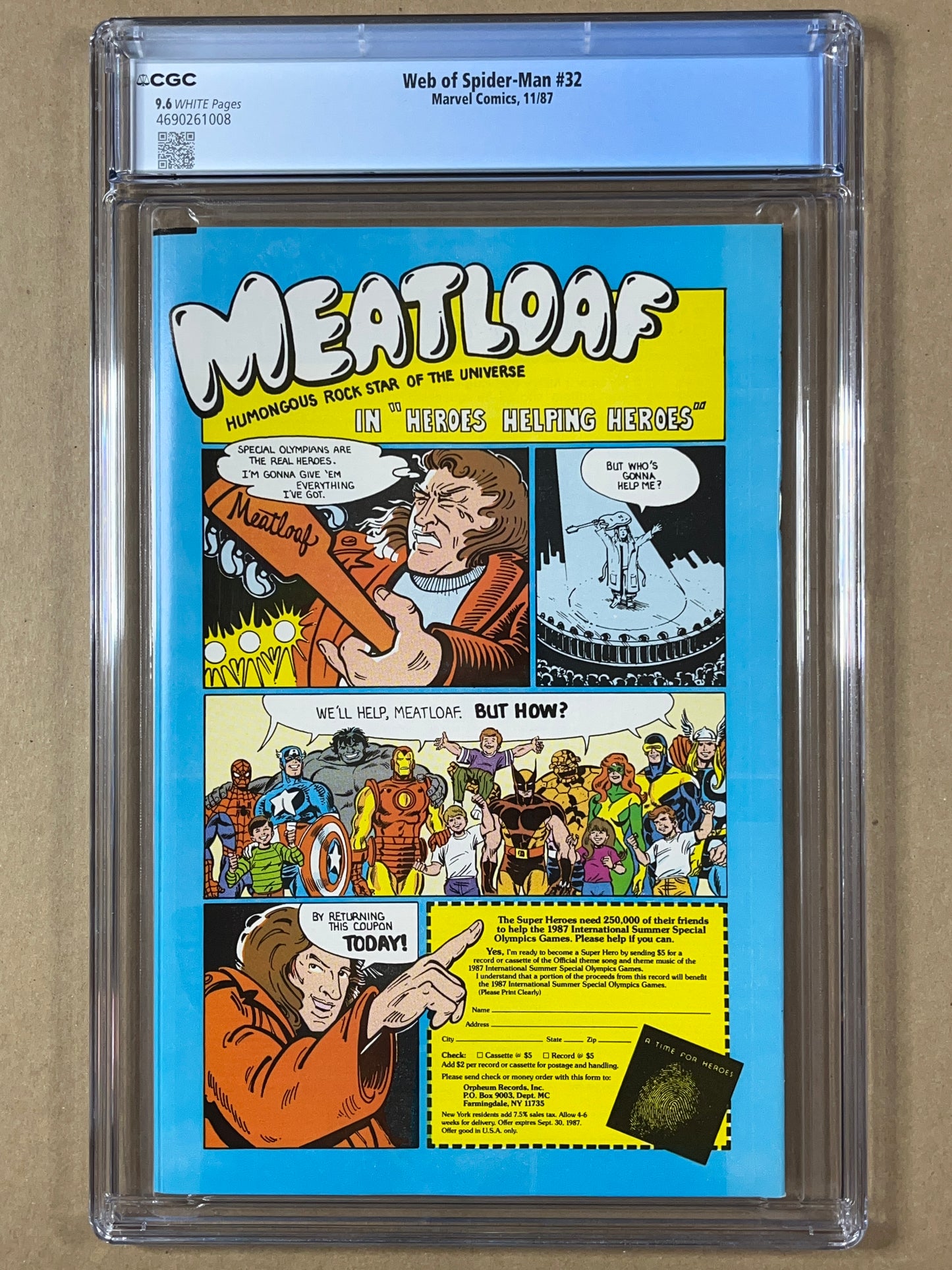 WEB OF SPIDER-MAN #32 - CGC 9.6 - KRAVEN APPEARANCE - MIKE ZECK - 1987 - HIGH GRADE