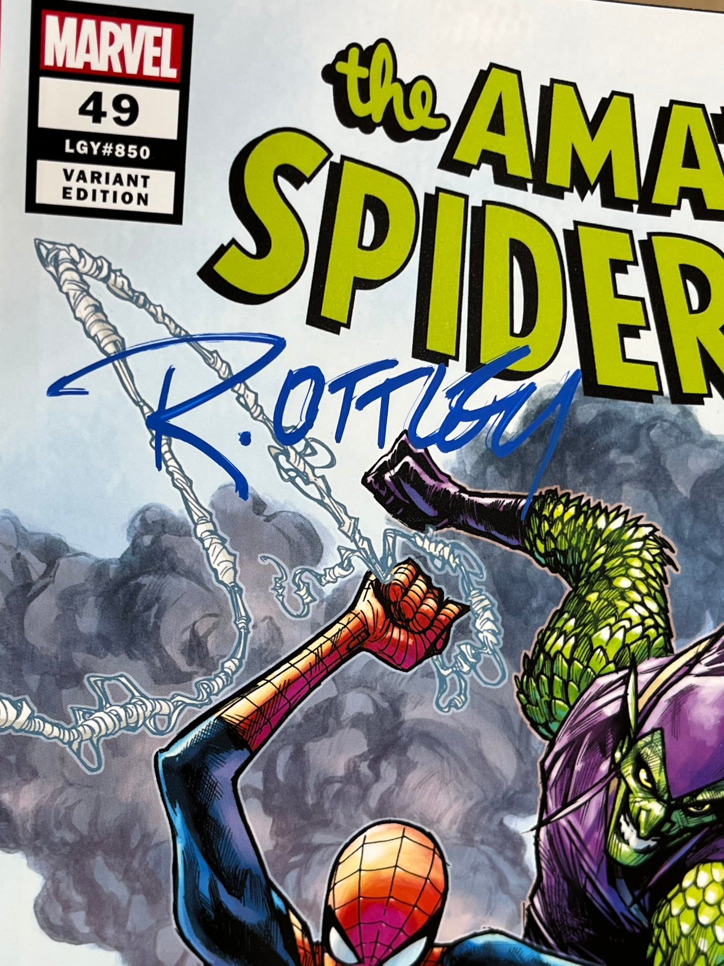 AMAZING SPIDER-MAN #49 - 2020 - NM- - RAMOS VARIANT - SIGNED BY RYAN OTTLEY