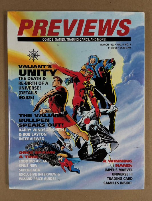 PREVIEWS VOL. II #3 - 1992 - BARRY WINDSOR SMITH VALIANT VARIANT - EARLY SPAWN