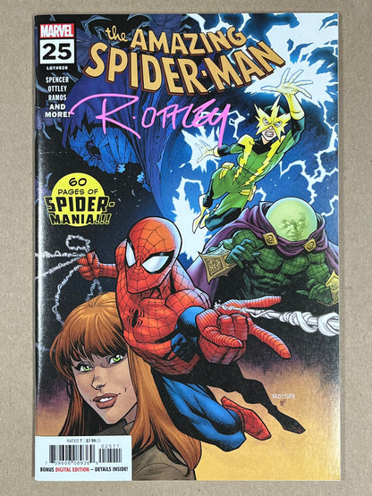 AMAZING SPIDER-MAN #25 - 2019 - NM- - SIGNED BY RYAN OTTLEY