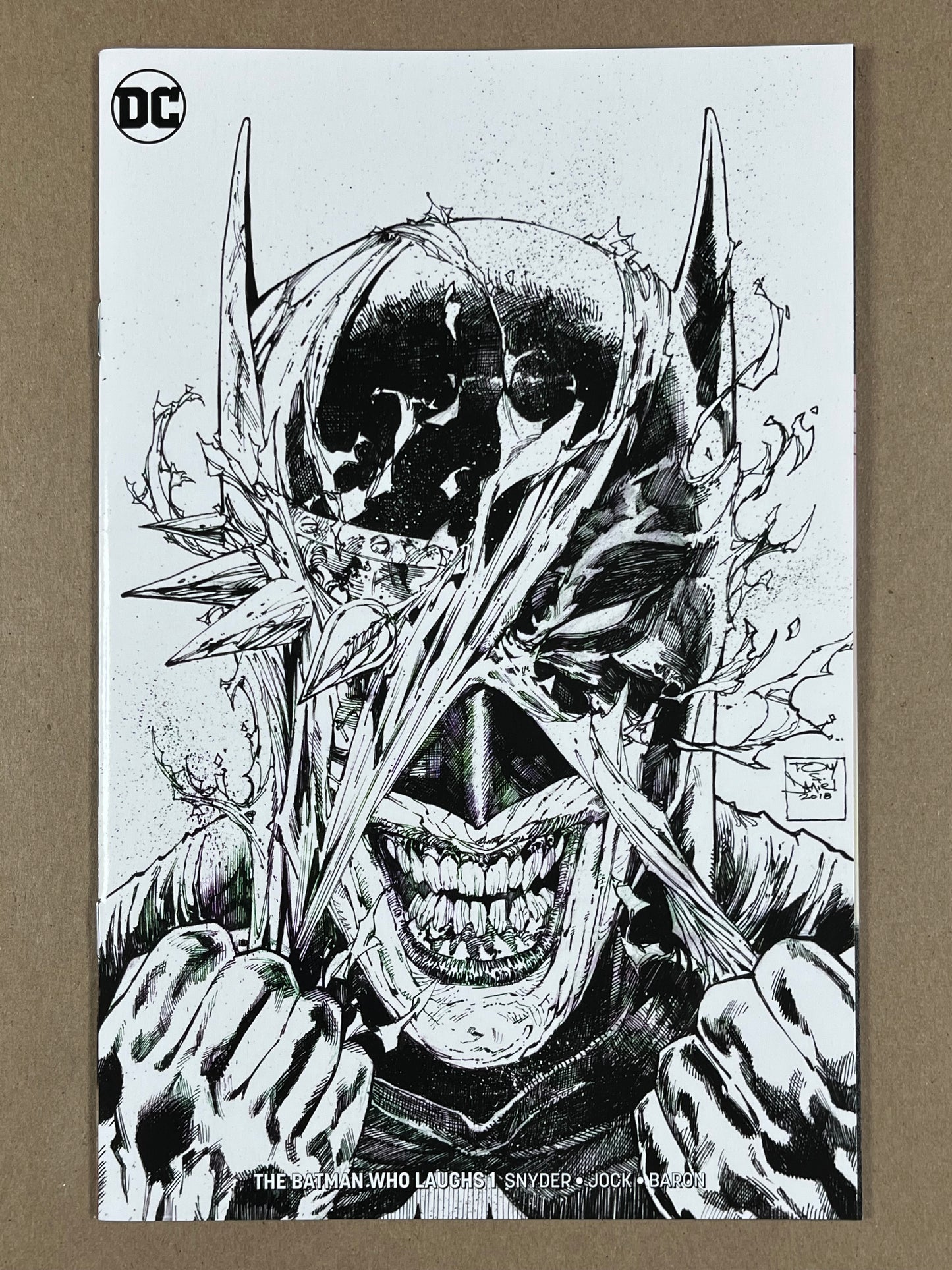 BATMAN WHO LAUGHS #1 - 2018 - NM - TORPEDO COMICS EXCLUSIVE TONY DANIEL B&W VARIANT