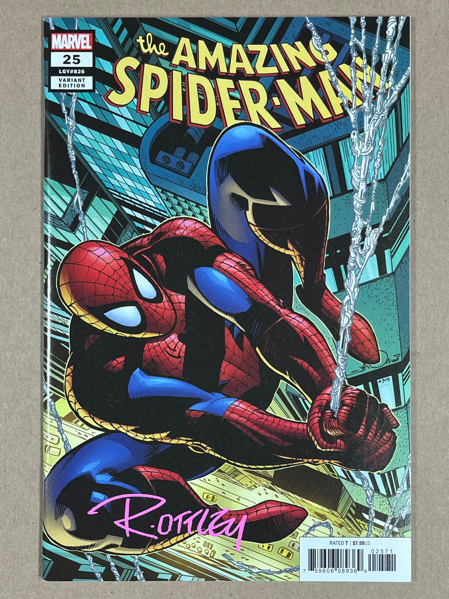 AMAZING SPIDER-MAN #25 - 2019 - NM - SIMONSON VARIANT - SIGNED BY RYAN OTTLEY