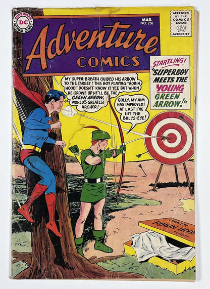 ADVENTURE COMICS #258 - 1959 - GD- - 1ST MEETING OF SUPERBOY & GREEN ARROW - DC COMICS