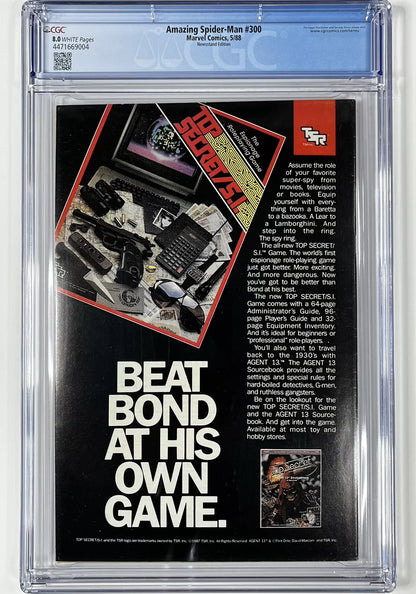 AMAZING SPIDER-MAN #300 CGC 8.0 - 1988 - NEWSSTAND EDITION - 1ST FULL APPEARANCE OF VENOM