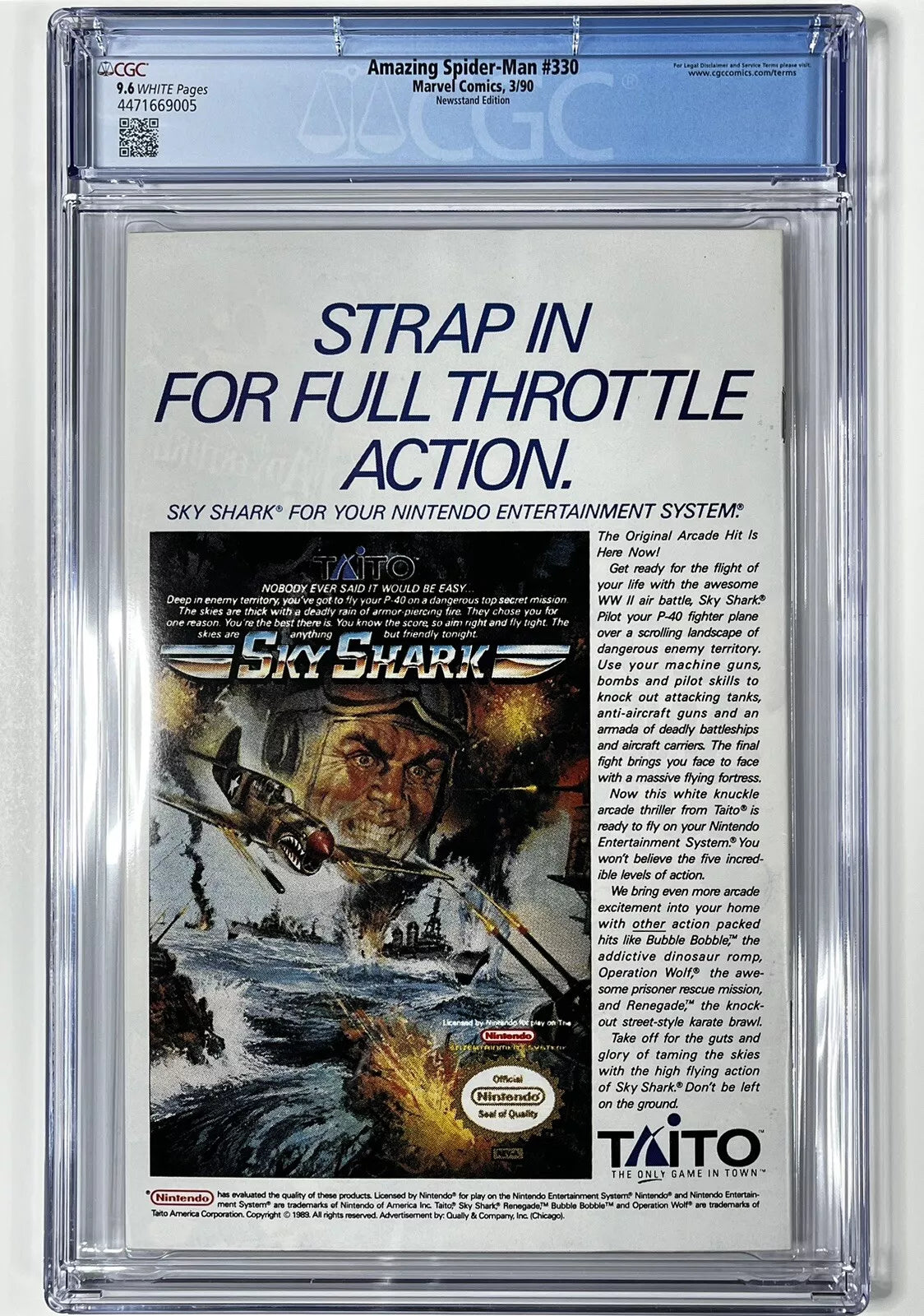 AMAZING SPIDER-MAN #330 CGC 9.6 - 1990 - NEWSSTAND EDITION - PUNISHER APPEARANCE