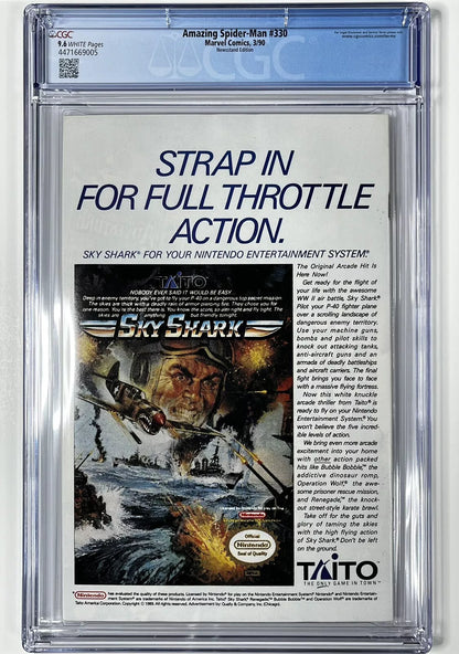 AMAZING SPIDER-MAN #330 CGC 9.6 - 1990 - NEWSSTAND EDITION - PUNISHER APPEARANCE