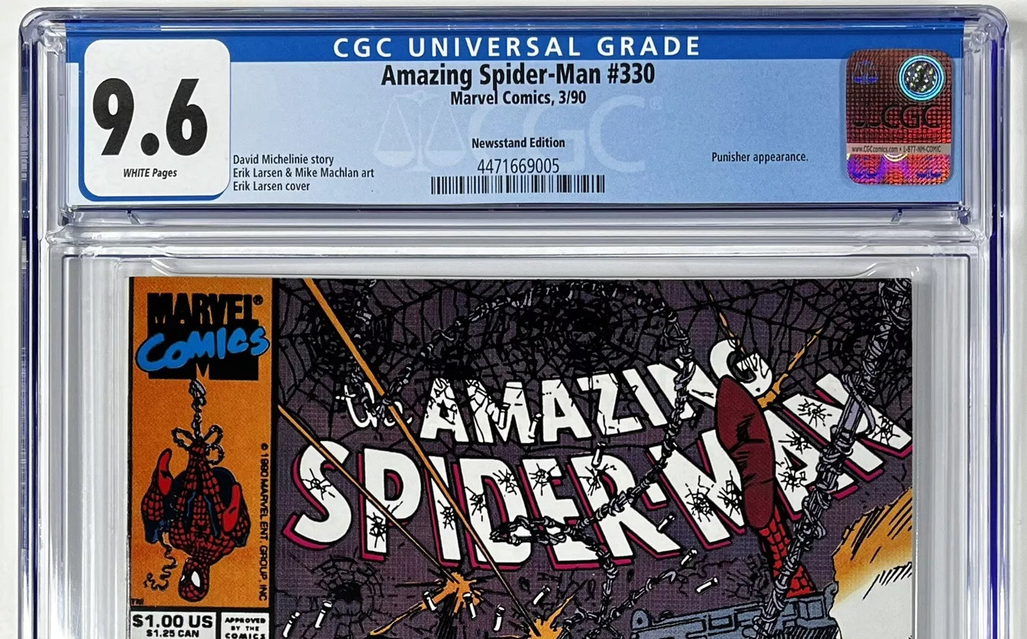 AMAZING SPIDER-MAN #330 CGC 9.6 - 1990 - NEWSSTAND EDITION - PUNISHER APPEARANCE