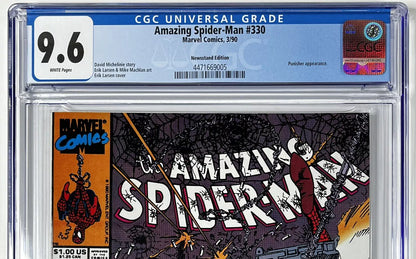 AMAZING SPIDER-MAN #330 CGC 9.6 - 1990 - NEWSSTAND EDITION - PUNISHER APPEARANCE