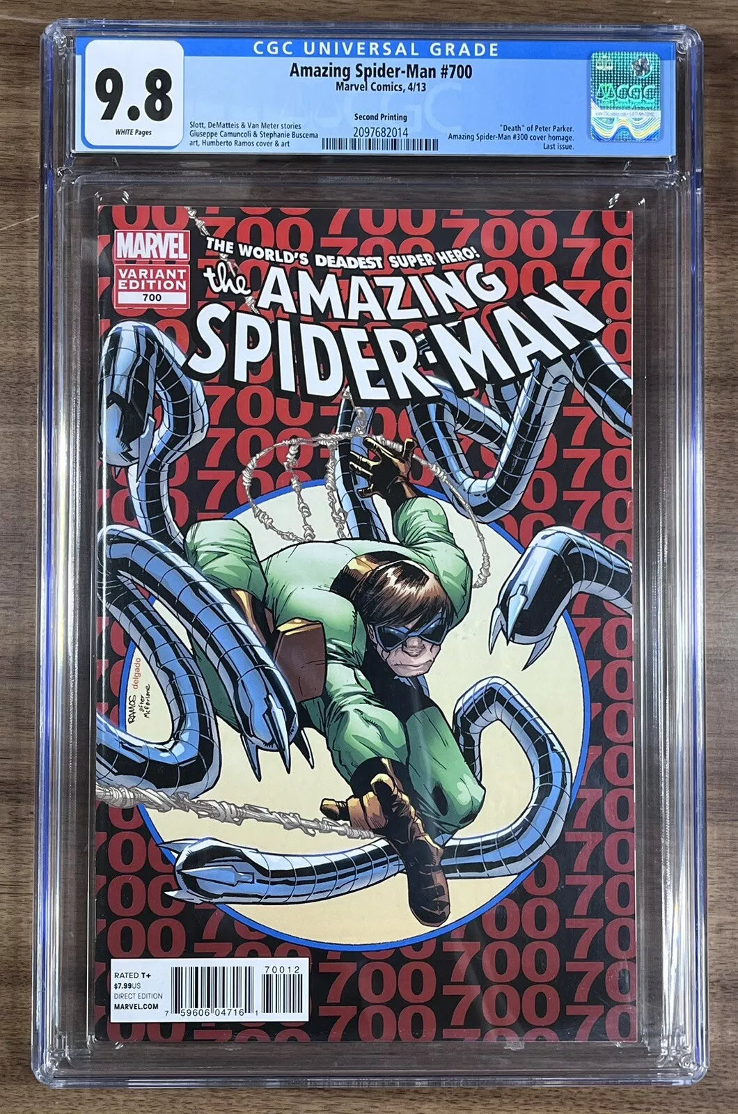 AMAZING SPIDER-MAN #700 CGC 9.8 - 2013 - 2ND PRINT - HUMBERTO RAMOS VARIANT