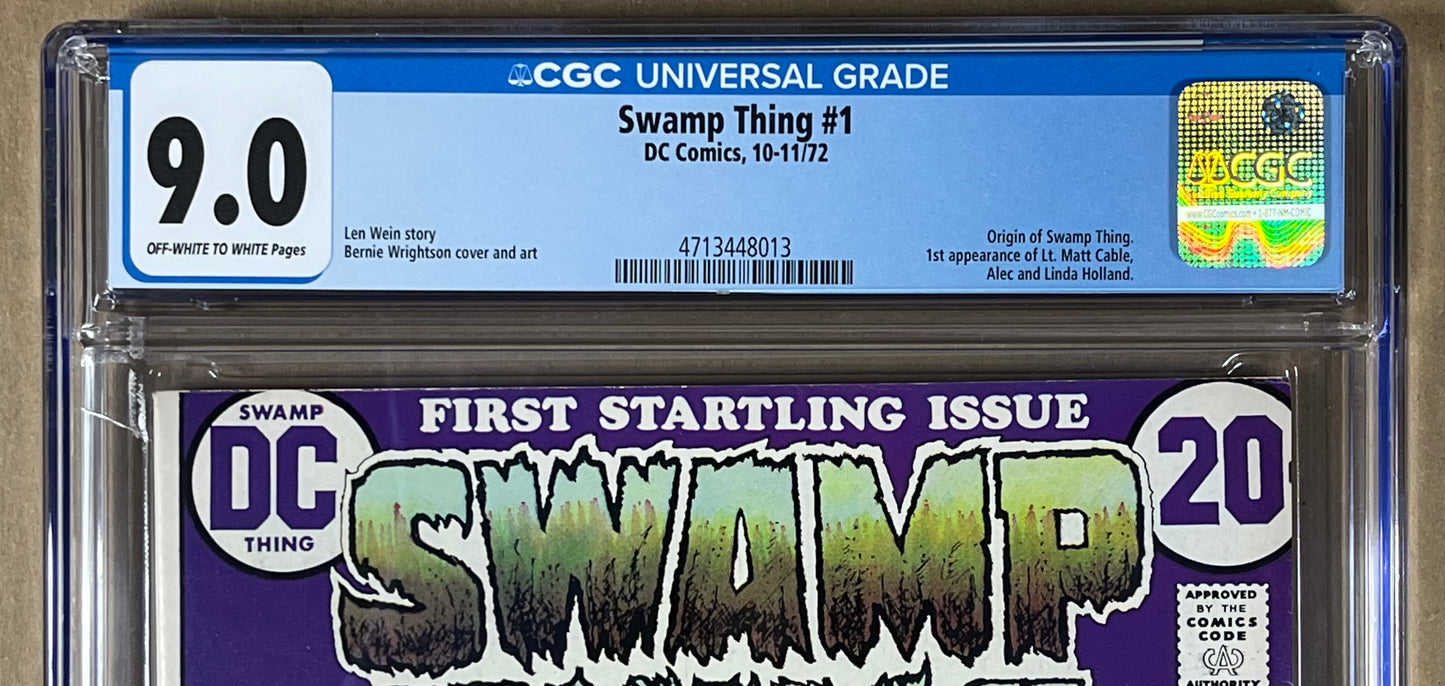 SWAMP THING #1 CGC 9.0 - 1972 - ORIGIN OF SWAMP THING - HIGH GRADE - WRIGHTSON