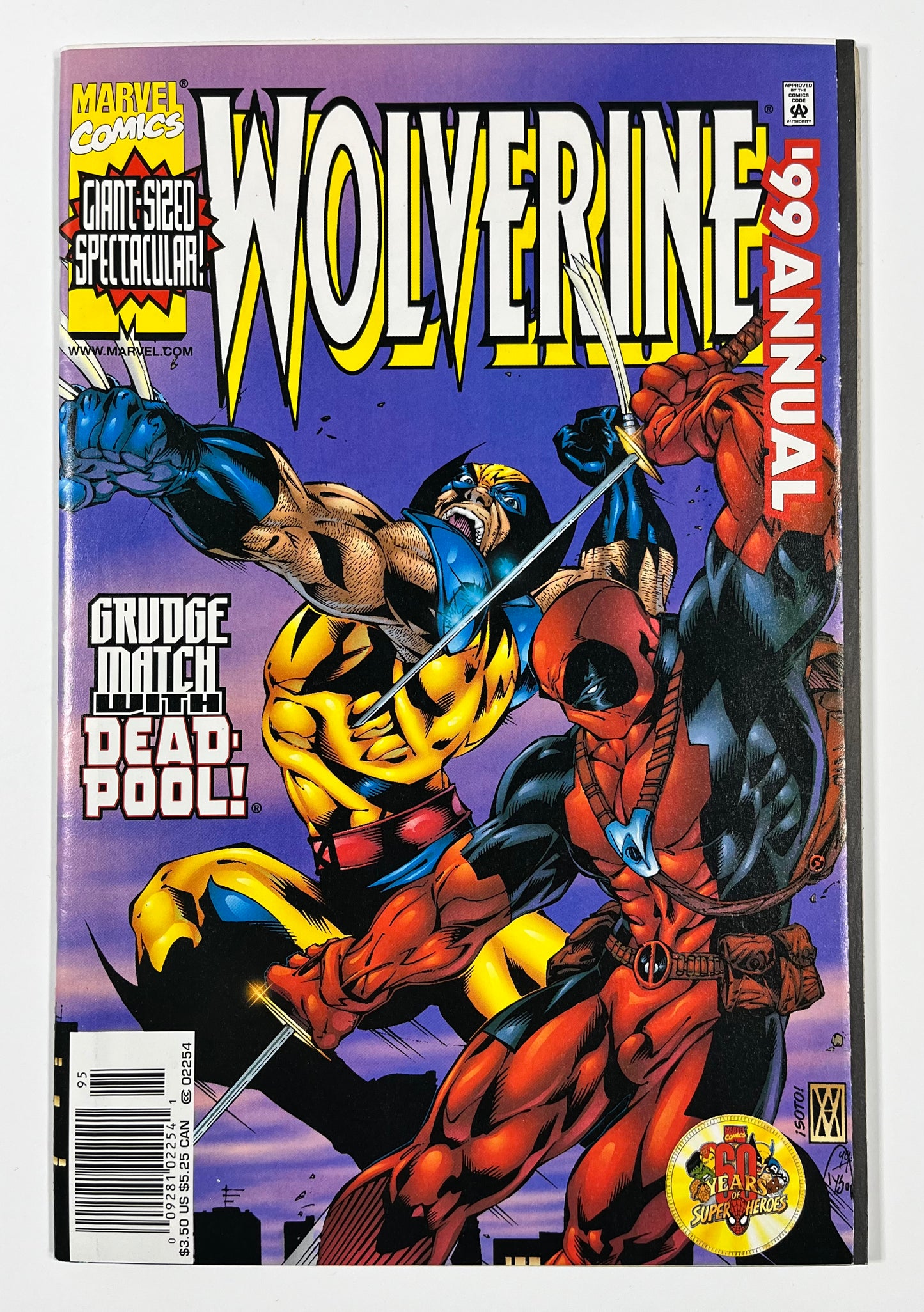 WOLVERINE 1999 #nn - ANNUAL - 1999 - FN/VF - DEADPOOL & WOLVERINE BATTLE COVER - MARVEL COMICS