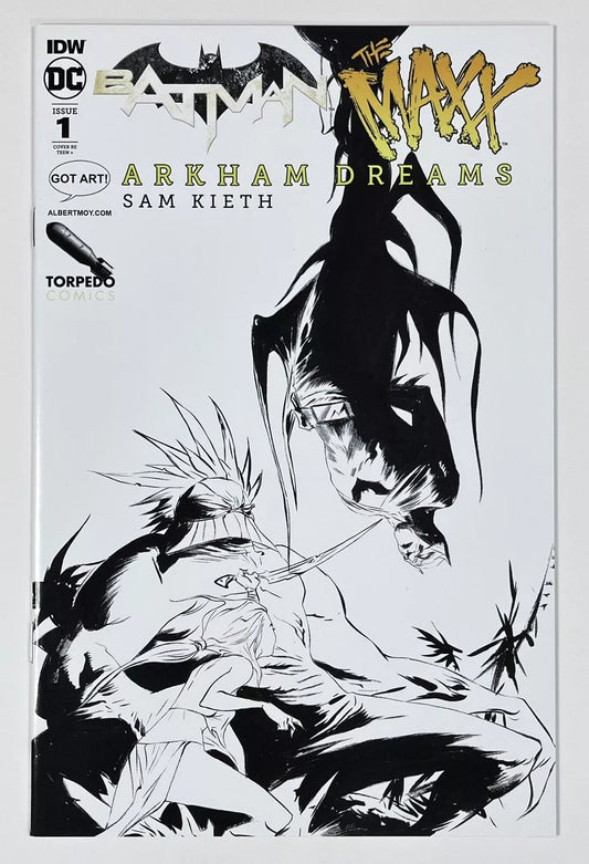 BATMAN/THE MAXX: ARKHAM DREAMS #1 - TORPEDO COMICS EXCLUSIVE - JAE LEE B&W EDITION VARIANT - NM