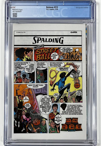 BATMAN #313 CGC 9.4 - 1979 - 1ST APPEARANCE OF TIM FOX - DC COMICS