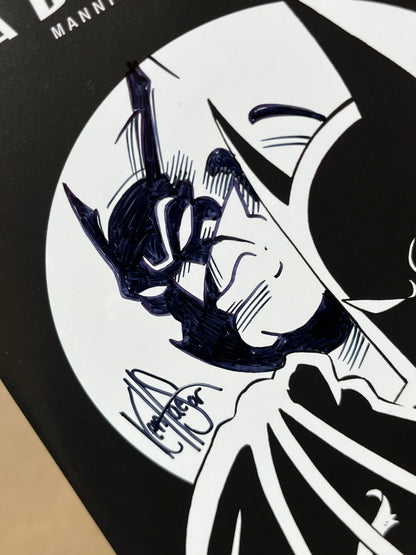 BATMAN/TEENAGE MUTANT NINJA TURTLES ADVENTURES #1 - 2016 - FN/VF - DYNAMIC FORCES EXCLUSIVE B&W VARIANT w/ KEN HAESER SKETCH & COA