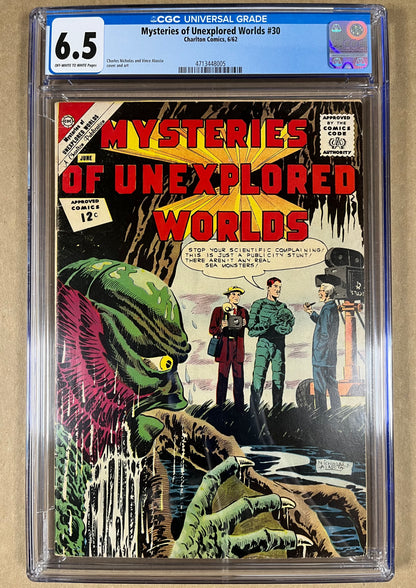 MYSTERIES OF UNEXPLORED WORLDS #30 CGC 6.5 - CREATURE COVER - 1962 - HTF
