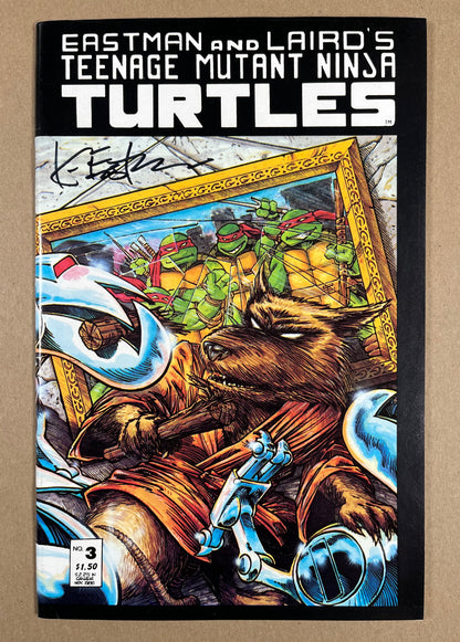 TEENAGE MUTANT NINJA TURTLES #3 - 2ND PRINT - SIGNED BY KEVIN EASTMAN W/ COA - MIRAGE