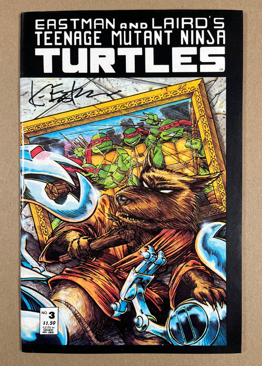 TEENAGE MUTANT NINJA TURTLES #3 - 2ND PRINT - SIGNED BY KEVIN EASTMAN W/ COA - MIRAGE