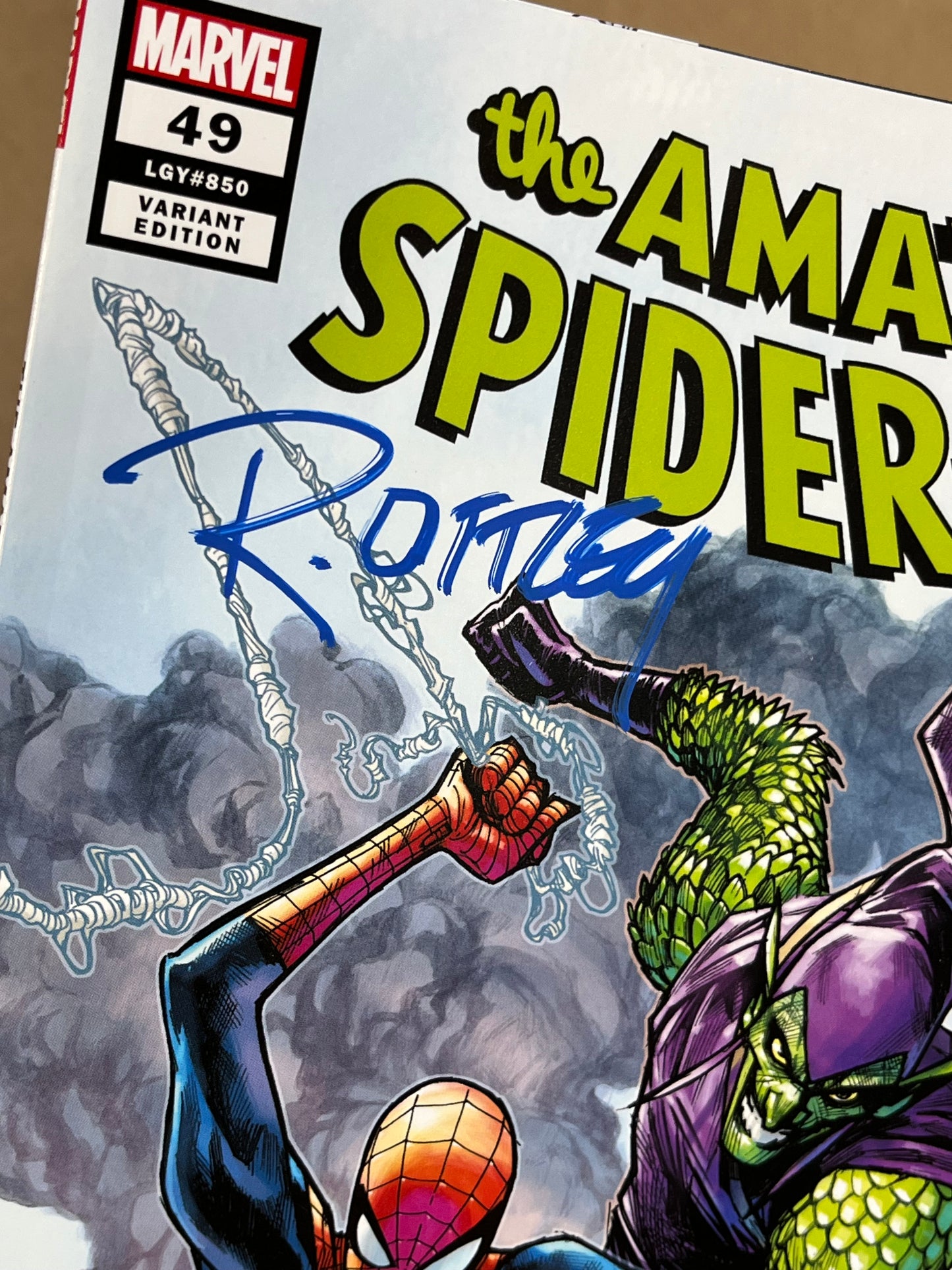AMAZING SPIDER-MAN #49 - 2020 - NM - RAMOS VARIANT - SIGNED BY RYAN OTTLEY