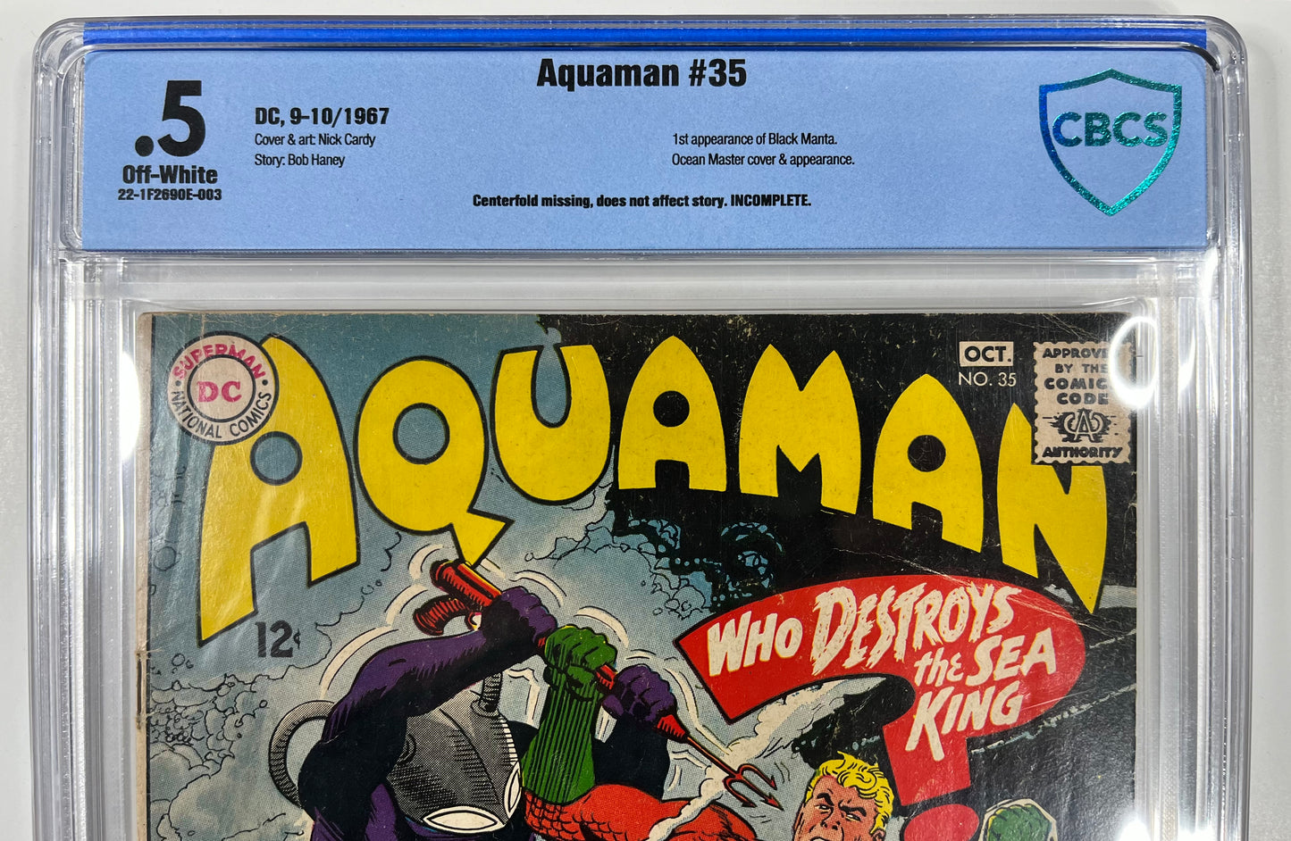 AQUAMAN #35 CBCS .5 - 1967 - 1ST APPEARANCE OF BLACK MANTA - SILVER AGE - DC COMICS