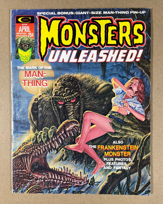 MONSTERS UNLEASHED #5 - 1974 - FN/VF - MAN-THING COVER & APPEARANCE - MARVEL
