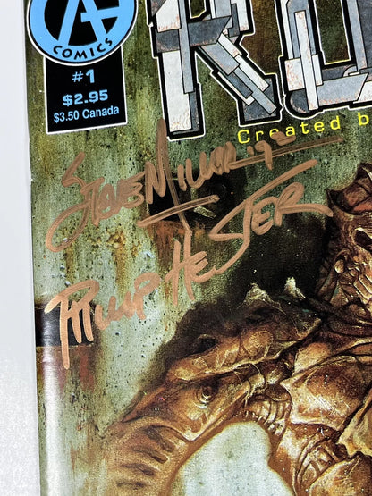 RUST #1 - 1992 - FN/VF - EARLY SPAWN AD - SIGNED BY STEVE MILLER & PHILLIP HESTER